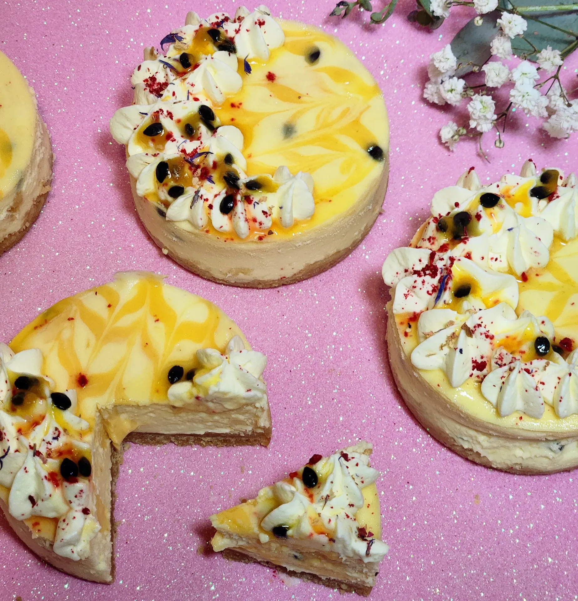 Baked Passionfruit Swirl Cheesecake